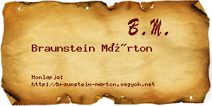 Braunstein Márton névjegykártya